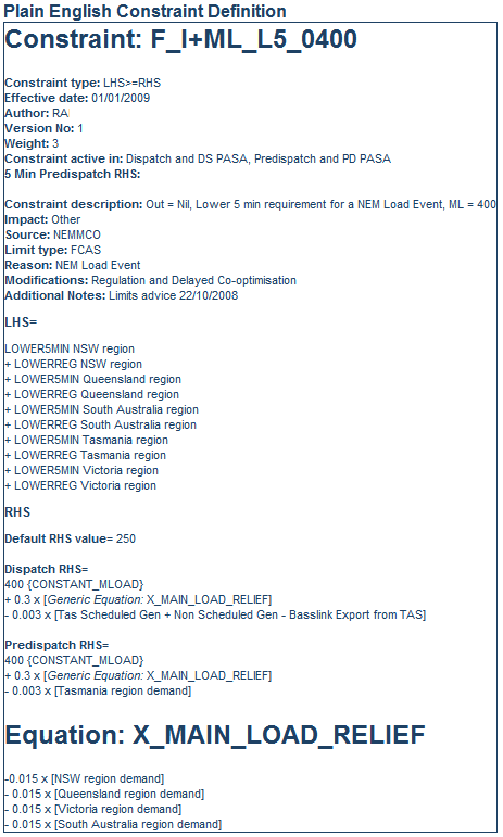 Viewing a constraint